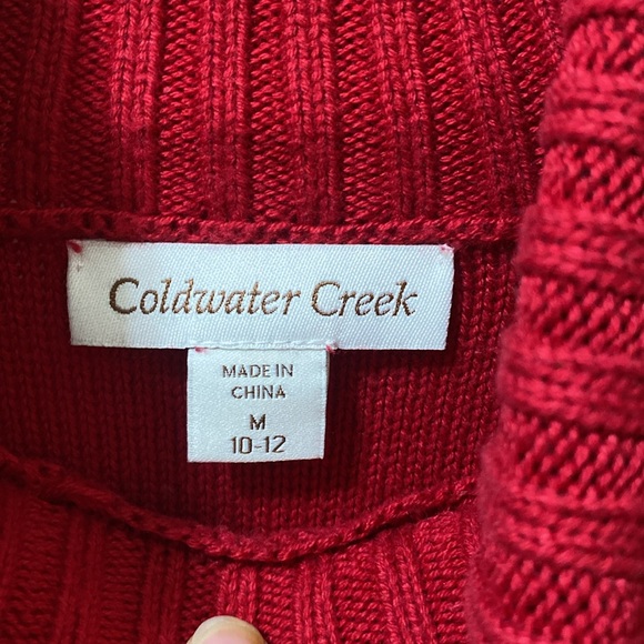 coldwater creek red knit turtleneck women’s medium - Picture 4 of 5